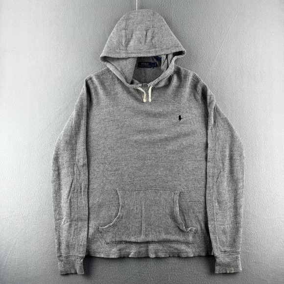 Polo Ralph Lauren Other - Polo Ralph Lauren Thermal Hoodie Mens Large Gray Lightweight Cotton Pullover